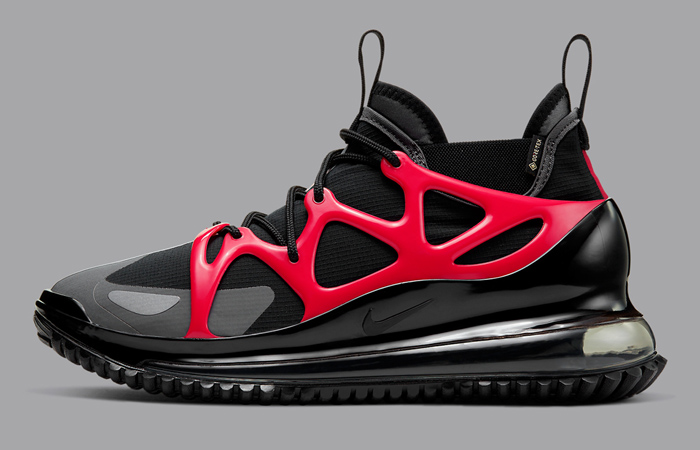 The Nike Air Max 720 Horizon Dressed Up In A Black University Red Colorway