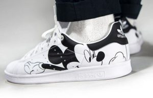 Mickey Mouse adidas Stan smith White Black FW2895 on foot 01