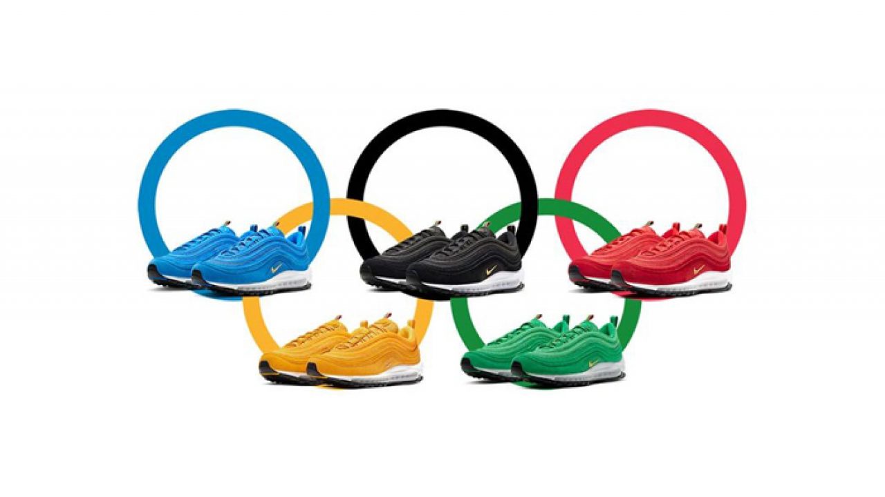 air max 97 olympic rings on feet