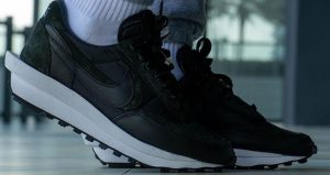 On Foot Look At The sacai Nike LDWaffle Black Nylon 01