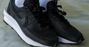On Foot Look At The sacai Nike LDWaffle Black Nylon 02