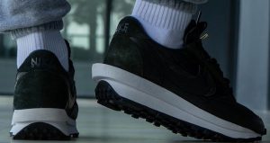 On Foot Look At The sacai Nike LDWaffle Black Nylon 03