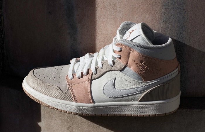 Here Is The Detailed Look For Upcoming Drop Jordan 1 Mid "Cream Peach"