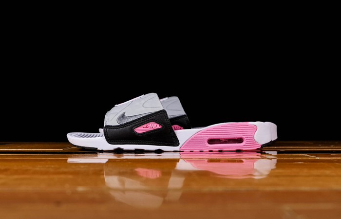 Nike Air Max 90 Slide Grey Pink BQ4635-100 02