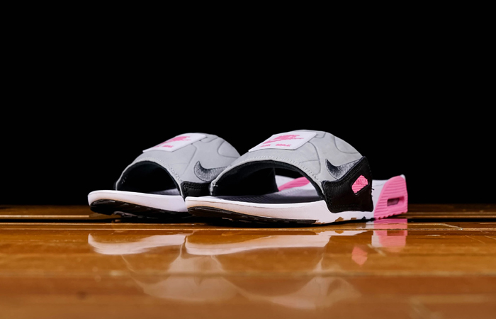 Nike Air Max 90 Slide Grey Pink BQ4635-100 03
