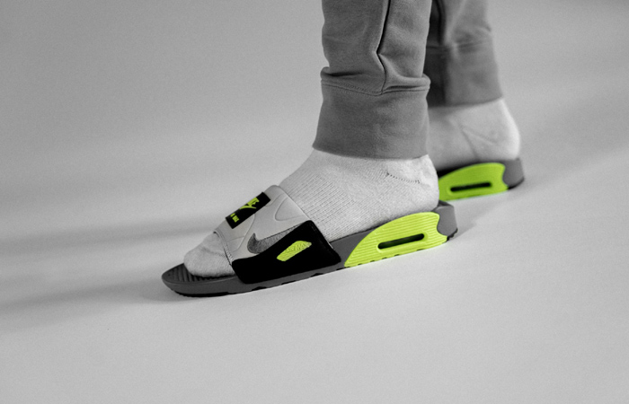 Nike Air Max 90 Slide Grey Yellow 
