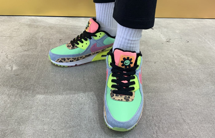 nike neon and leopard shoes