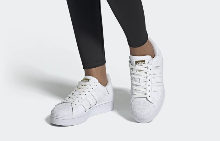 adidas Womens Superstar Bold Cloud White FV3334 on foot 01