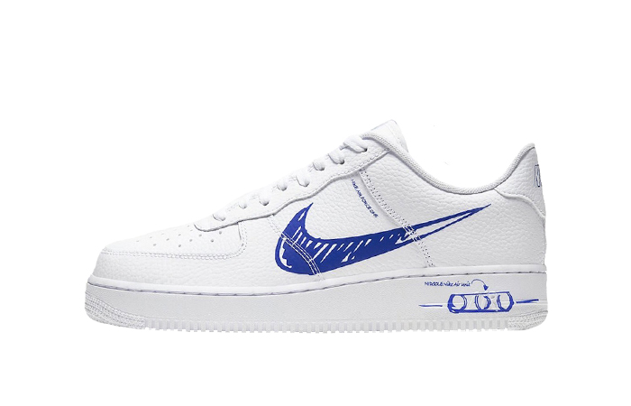 white air forces with blue