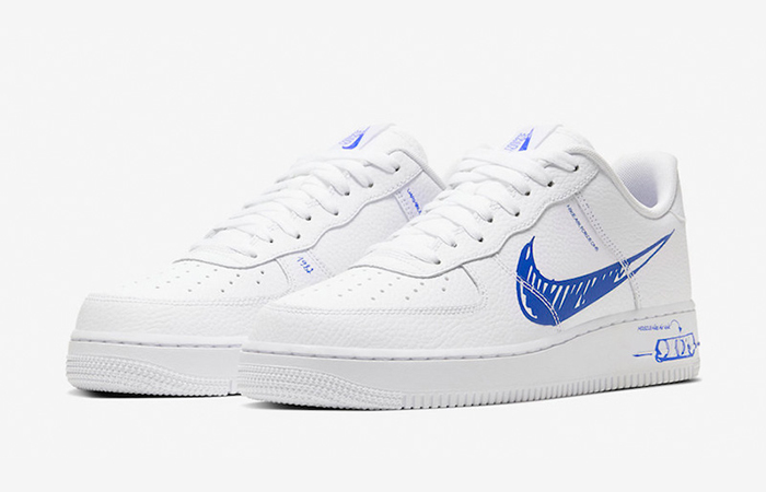 Nike Air Force 1 Low Blue Sketch White CW7581-100 02