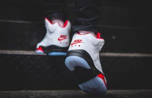Nike Air Jordan 5 Retro Fire Red White DA1911-102 on foot 03