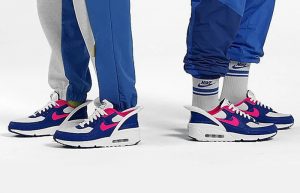 Nike Air Max 90 FlyEase Blue White CU0814-101 on foot 01