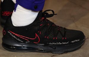 Nike LeBron 17 Low Black Red CD5007-001 on foot 02
