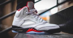 On-Foot Look at the Nike Air Jordan 5 Retro Fire Red White 01