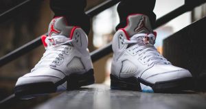 On-Foot Look at the Nike Air Jordan 5 Retro Fire Red White 02