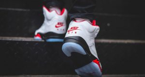 On-Foot Look at the Nike Air Jordan 5 Retro Fire Red White 03