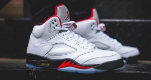On-Foot Look at the Nike Air Jordan 5 Retro Fire Red White