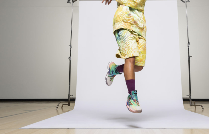 Pharrell Williams adidas 0 TO 60 Yellow Mint FV7333 on foot 02