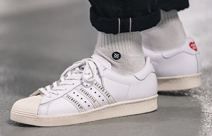 Human Made adidas Superstar Cloud White FY0730 on foot 01