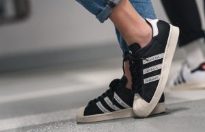 Human Made adidas Superstar Core Black FY0729 on foot 01