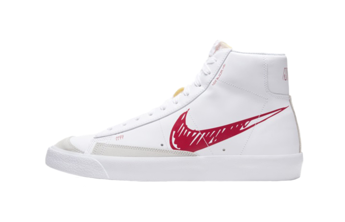 Nike Blazer Mid 77 Red Sketch White CW7580-100 01