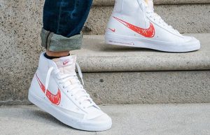 Nike Blazer Mid 77 Red Sketch White CW7580-100 on foot 02