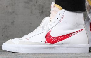 Nike Blazer Mid 77 Red Sketch White CW7580-100 on foot 03