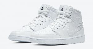 Official Look At The Air Jordan 1 Mid White Snakeskin 01