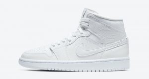 Official Look At The Air Jordan 1 Mid White Snakeskin