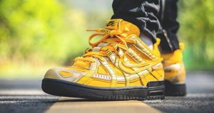 On Foot Look At The Off-White Nike Rubber Dunk Yellow University Gold