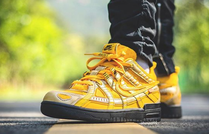 On Foot Look At The Off-White Nike Rubber Dunk "Yellow University Gold"