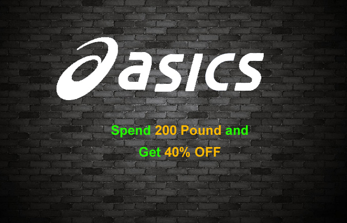 Spend £200 In Online Purchase And Get 40% Off At ASICS!!