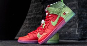 An On Foot Look At The Nike SB Dunk High Strawberry Cough