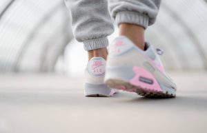 Nike Air Max 90 Wolf Grey Pink CW7483-001 on foot 03