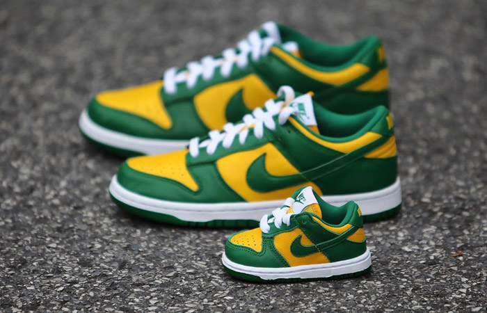 The Nike Dunk Low “Brazil” Will Be Releasing With Full Family Sizing