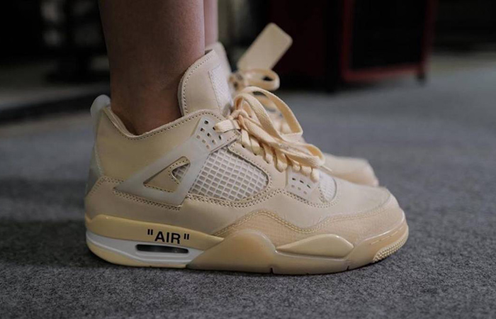 Detailed Pictures Of the Off-White x Air Jordan 4 Sail