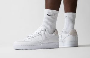 Nike Air Force 1 07 Craft White Grey CN2873-101 on foot 02
