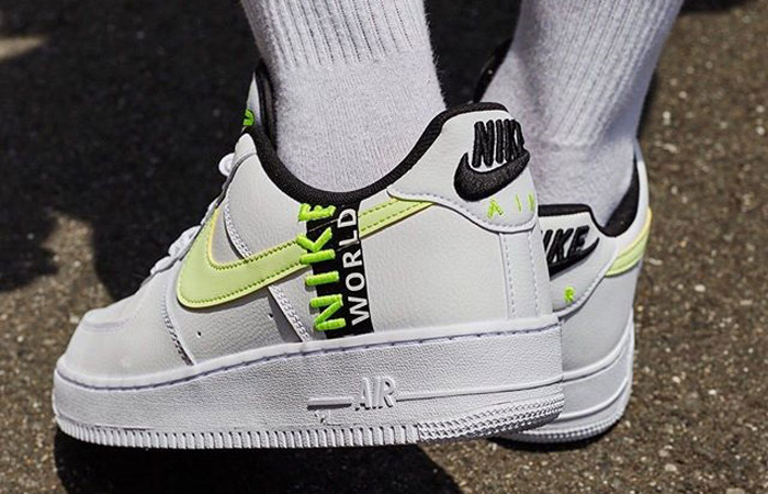 Nike Air Force 1 Low Worldwide White Volt CK6924-101 on foot 02