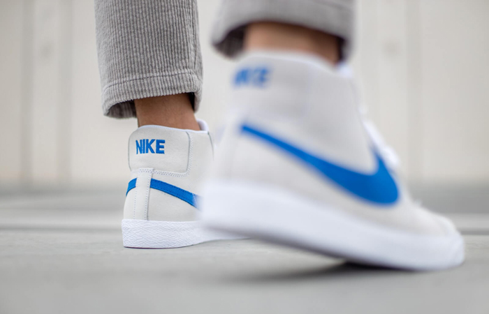 Nike SB Zoom Blazer Mid White Royal Blue 864349-104 on foot 03