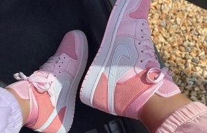 Nike Womens Air Jordan 1 Mid Digital Pink CW5379-600 on foot 02