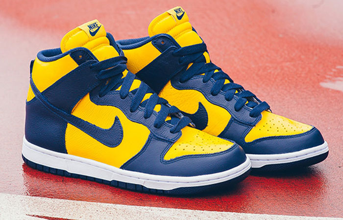 nike dunk high blue and yellow