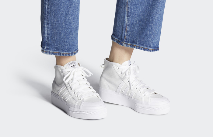 white platform adidas