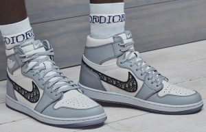 Dior Jordan 1 High OG Grey CN8607-002 on foot 01