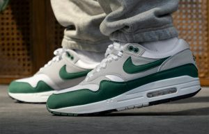 Nike Air Max 1 Anniversary Bottle Green DC1454-100 on foot 01