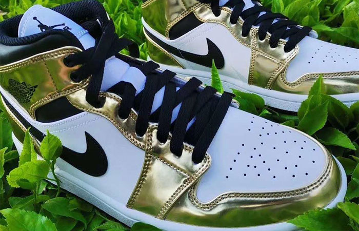 The Air Jordan 1 Mid Dressed Up In A Pure Metallic Golden Colour