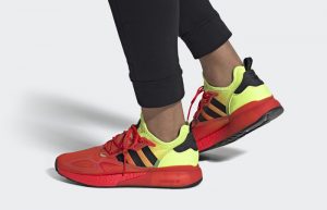 adidas ZX 2K Boost Fire Red FW0482 on foot 01