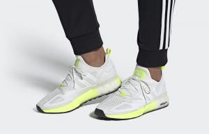 adidas ZX 2K Boost White Solar Yellow FW0480 on foot 01
