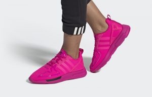 adidas ZX 2K Flux Shock Pink FV8980 on foot 01