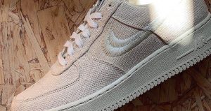First Look at the Stussy Nike Air Force 1 Fossil Stone 01