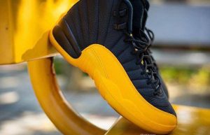 Jordan 12 Retro Black Yellow Toe 130690-070 lifestyle